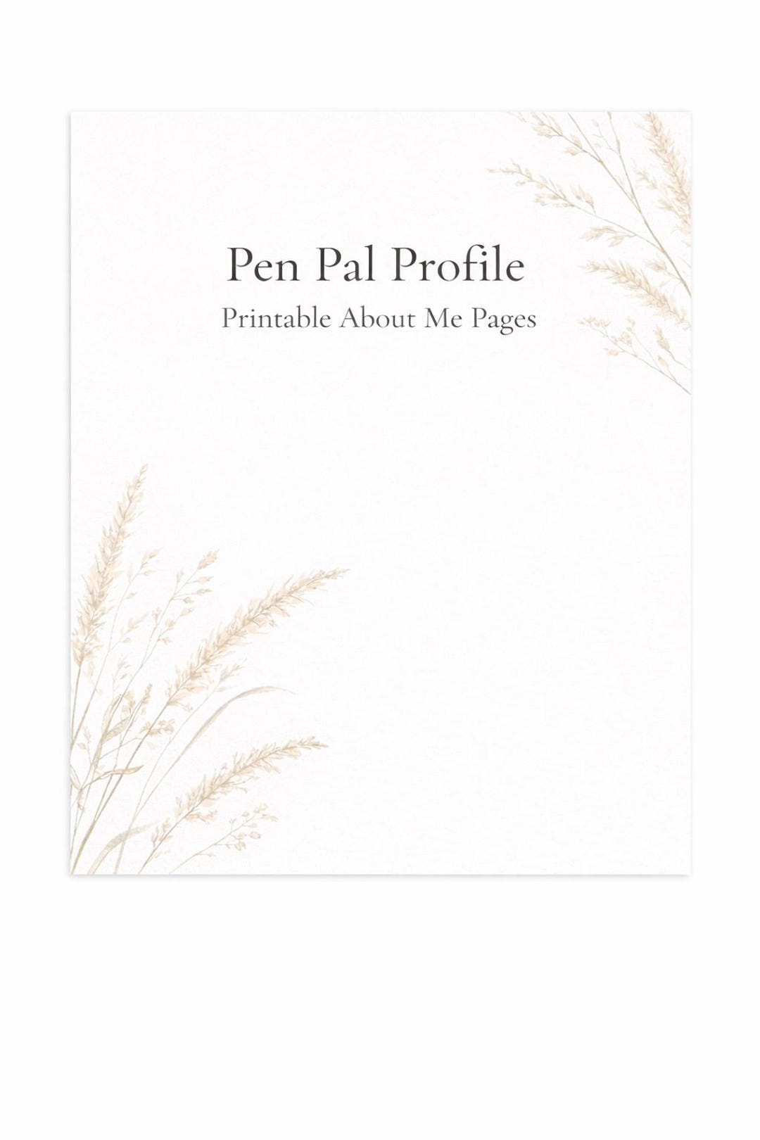 Pen Pal Profile – Printable About Me Pages for Letter Writing - Etsy
