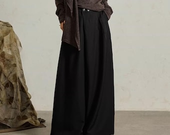 Wide-Leg Draped Trousers / Relaxed Avant-Garde Pants / Unisex Loose Fit