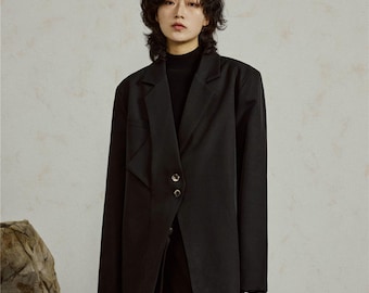 Deconstructed Avant-Garde Blazer / Minimal Sculptural Suit Jacket / Unisex Oversized Tailored Top