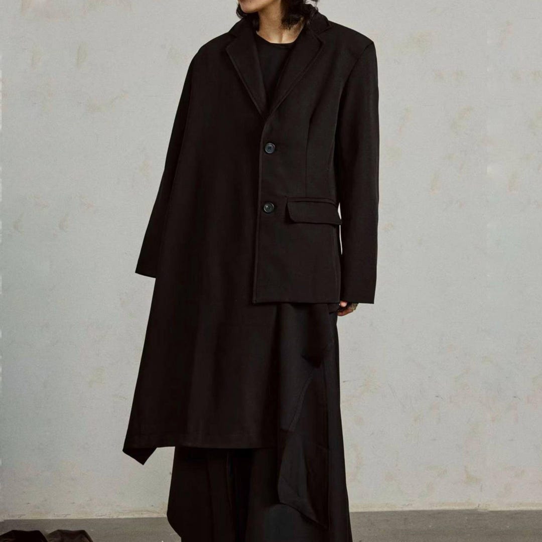 Asymmetric Draped Avant-garde Jacket / Deconstructed Blazer-style Layer ...