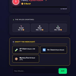 Planner di vita gamificato / Elenco delle cose da fare RPG, Tracker digitale (HTML/JS)