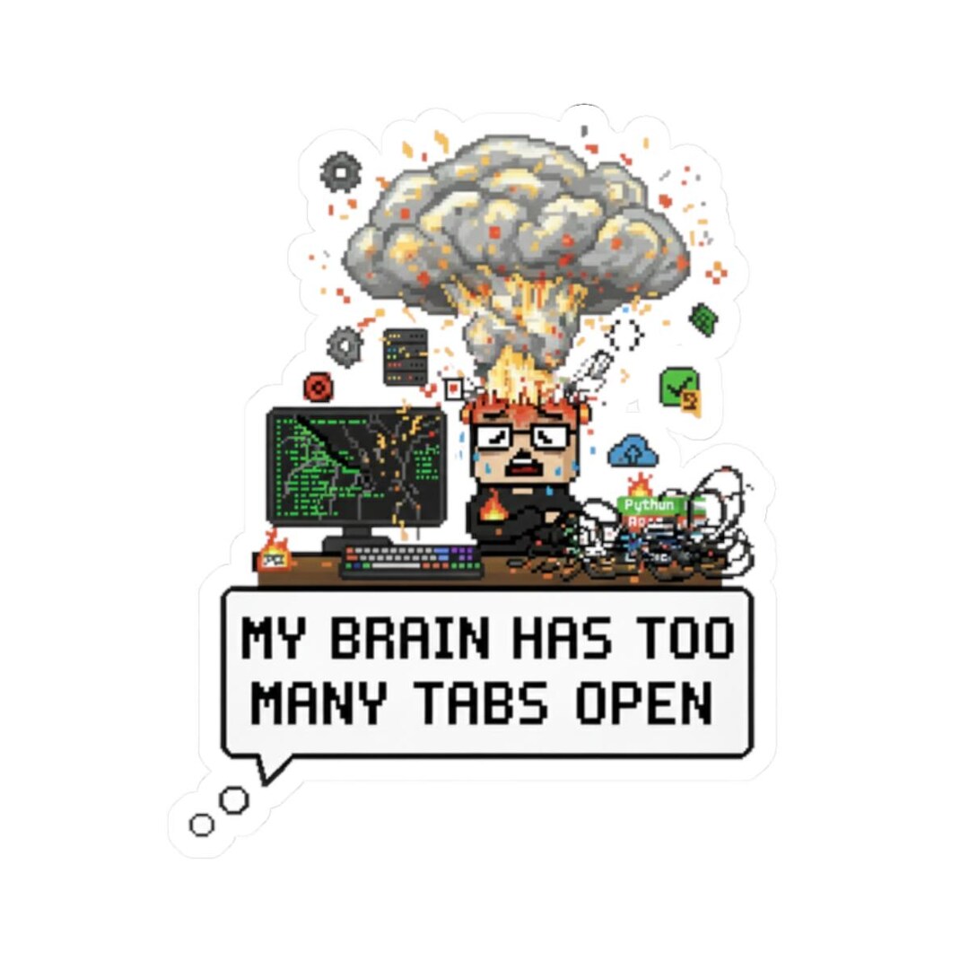 Too Many Programmers Cartoon Funny Programmer Sticker