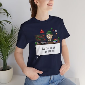 Lustiges Programmierer-Shirt: „Testen wir in der Produktionsumgebung!“, Geschenk für Softwareentwickler, Programmierer-T-Shirt, Informatik-T-Shirt, Entwickler-T-Shirt, Übergrößen 4XL und 5XL