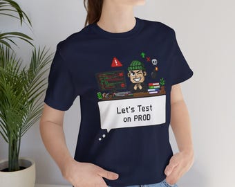 Funny Programmer Shirt, "Let's test on PROD", Software Engineer Gift, Coding Tee, Computer Science, Developer Tshirt, Plus Size 4XL 5XL