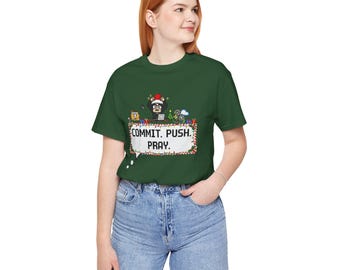 Commit To Be Fit Shirt | Funny Programmer Christmas Gift | Coding Gym Joke Tee | Developer Fitness Motivation | Nerd Workout Apparel