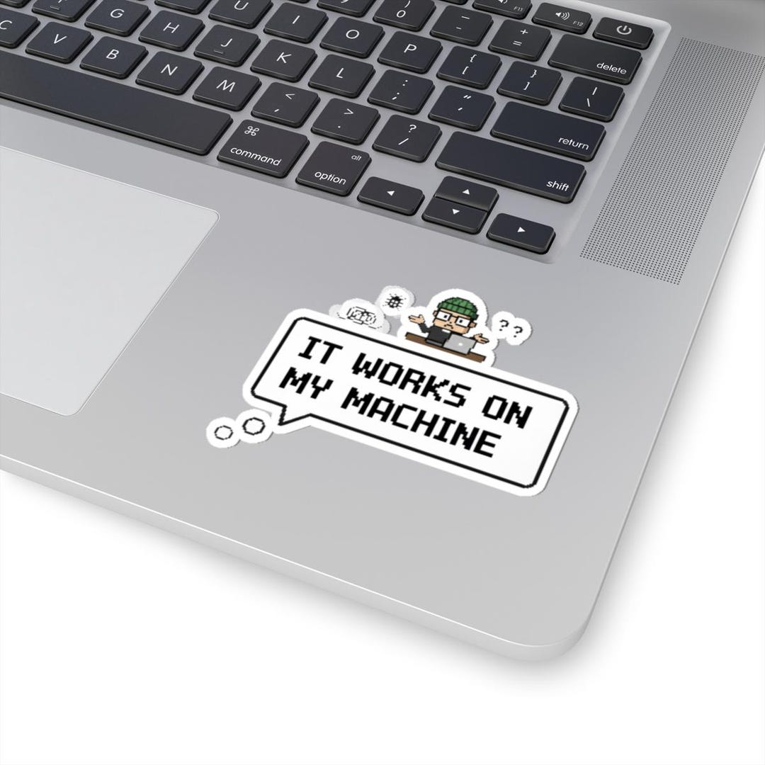 Funny Programmer Sticker "it Works on My Machine" Pixel Art Laptop ...