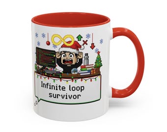 Geek Christmas - Mug Infinite loop survivor | Funny Programmer Gift | XMAS x-mas