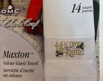 MAXTON velour guest towel for counted cross stitch