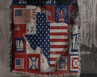 Coperta tessuta patriottica "Let Freedom Ring", regalo per il 250° anniversario degli Stati Uniti, decorazione per la casa in stile americano per il 4 luglio.