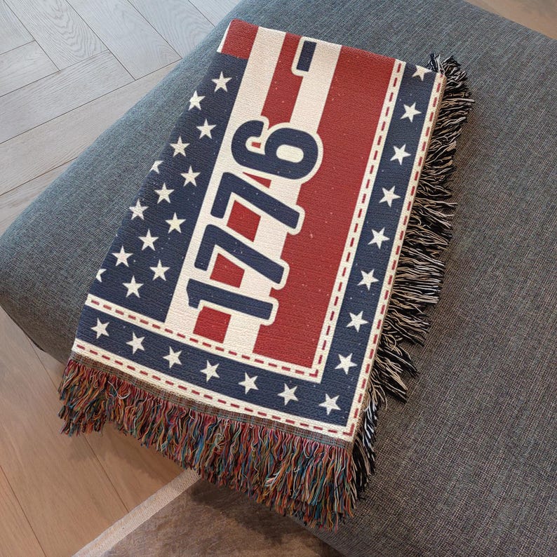 American Flag 1776–2026 Woven Blanket Gift for Patriots Celebrating USA 250 Anniversary image 8