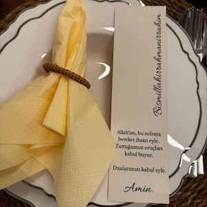 Iftar place cards | Ramadan & Iftar Decoration Turkish | Bismillah Black White Design | Instant Download | Sofrası Duasi | Yemek Duasi