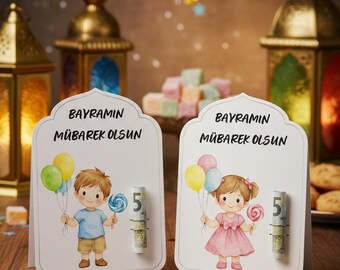 Bayram Money Gift | Template for Children | Eid Mubarak Gift Card | DIY | Sugar Feast | Bayramin mübarek olsun | Digital Download