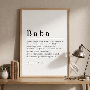 Baba Poster (Turkish) | Gift for Dad | Turkish Wall Decor | Father's Day Gift | Babalar Günü | Digital Download |
