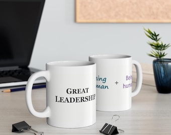 Taza con cita de liderazgo, regalo inspirador para mentores, 325 ml