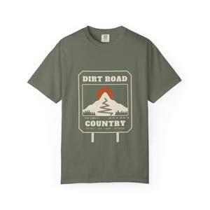 Dirt Road Country T-Shirt, Mountain Road Sign Graphic Tee, North Carolina Off Road Overlanding Shirt, Comfort Colors