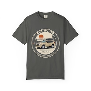 Old NC 105 T-Shirt, Linville Gorge Trail Log Badge Tee, Vintage Off Road Rig Graphic, 100% Cotton Comfort Colors Shirt
