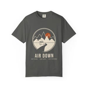 Air Down T-Shirt, Overlanding Rooftop Tent Mountain Badge Tee, 100% Cotton Comfort Colors Shirt, Off Road Camping Gift image 4