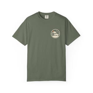 Choose the Dirt T-Shirt, Overlanding Back Print Tee with Small Rooftop Tent Chest Logo, 100% Cotton Comfort Colors Shirt