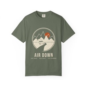 Air Down T-Shirt, Overlanding Rooftop Tent Mountain Badge Tee, 100% Cotton Comfort Colors Shirt, Off Road Camping Gift image 5