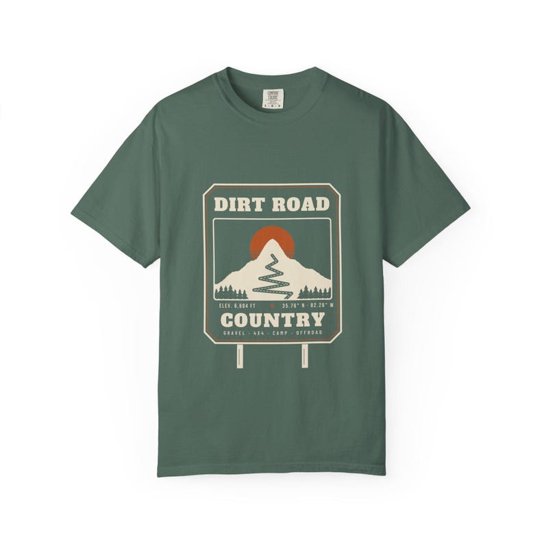 Dirt Road Country T-Shirt, Mountain Road Sign Graphic Tee, North Carolina Off Road Overlanding Shirt, Comfort Colors Bild 6