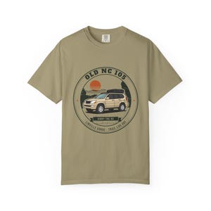 Old NC 105 T-Shirt, Linville Gorge Trail Log Badge Tee, Vintage Off Road Rig Graphic, 100% Cotton Comfort Colors Shirt image 3