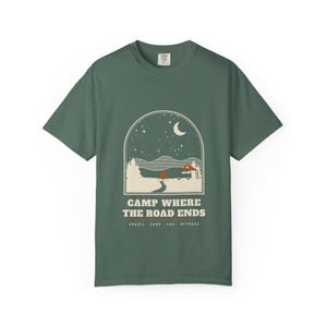 Camp Where the Road Ends T-Shirt, Night Sky Camping Graphic Tee, Off Road Overlanding Shirt, 100% Cotton Comfort Colors