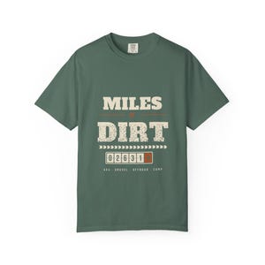 T-shirt « Miles of Dirt », motif compteur kilométrique rétro, idéal pour les voyages en tout-terrain et sur les chemins de terre, 100 % coton, couleurs confortables image 6