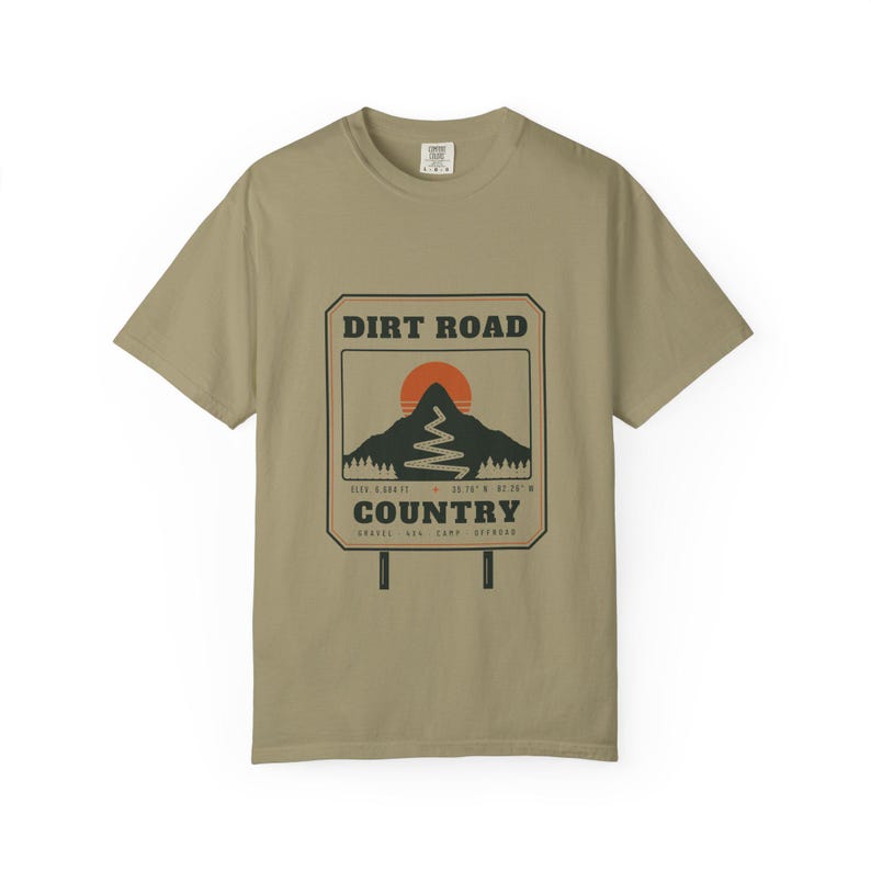 Dirt Road Country T-Shirt, Mountain Road Sign Graphic Tee, North Carolina Off Road Overlanding Shirt, Comfort Colors Bild 4