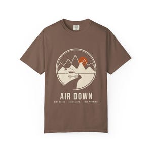 Air Down T-Shirt, Overlanding Rooftop Tent Mountain Badge Tee, 100% Cotton Comfort Colors Shirt, Off Road Camping Gift image 3