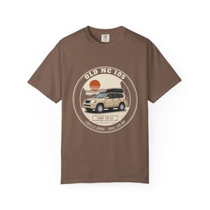 Old NC 105 T-Shirt, Linville Gorge Trail Log Badge Tee, Vintage Off Road Rig Graphic, 100% Cotton Comfort Colors Shirt image 4