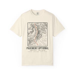 Pavement Optional Old NC 105 T-Shirt, Linville Gorge Topographic Map Tee, 100% Cotton Comfort Colors Shirt, North Carolina Gift image 2