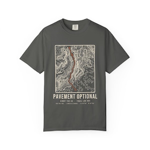 Pavement Optional Old NC 105 T-Shirt, Linville Gorge Topographic Map Tee, 100% Cotton Comfort Colors Shirt, North Carolina Gift image 1