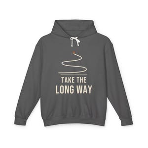 „Take the Long Way“-Hoodie, „Winding Road“-Overlanding-Sweatshirt, Comfort Colors, stückgefärbt in Pfeffer, Offroad und Trail