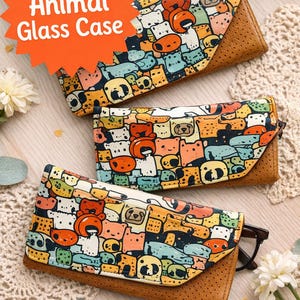 Estuche acolchado para gafas hecho a mano, con dibujos de animales