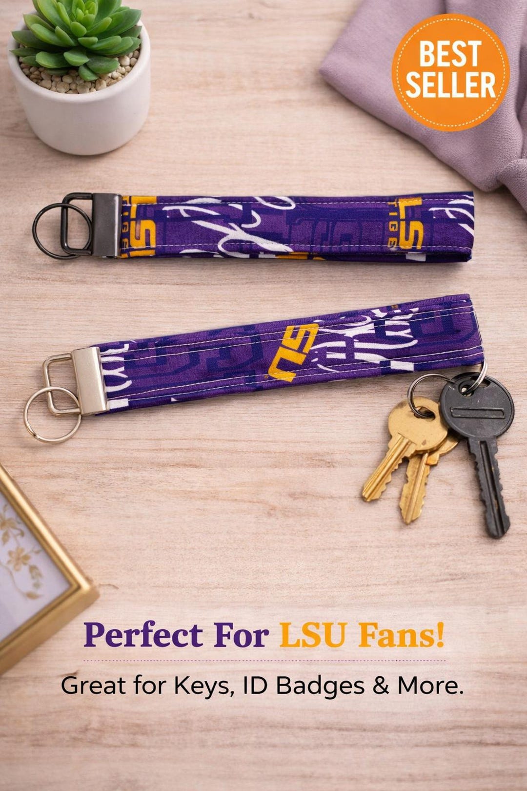Handmade Keychain/key Fob - LSU Purple & Gold - Etsy