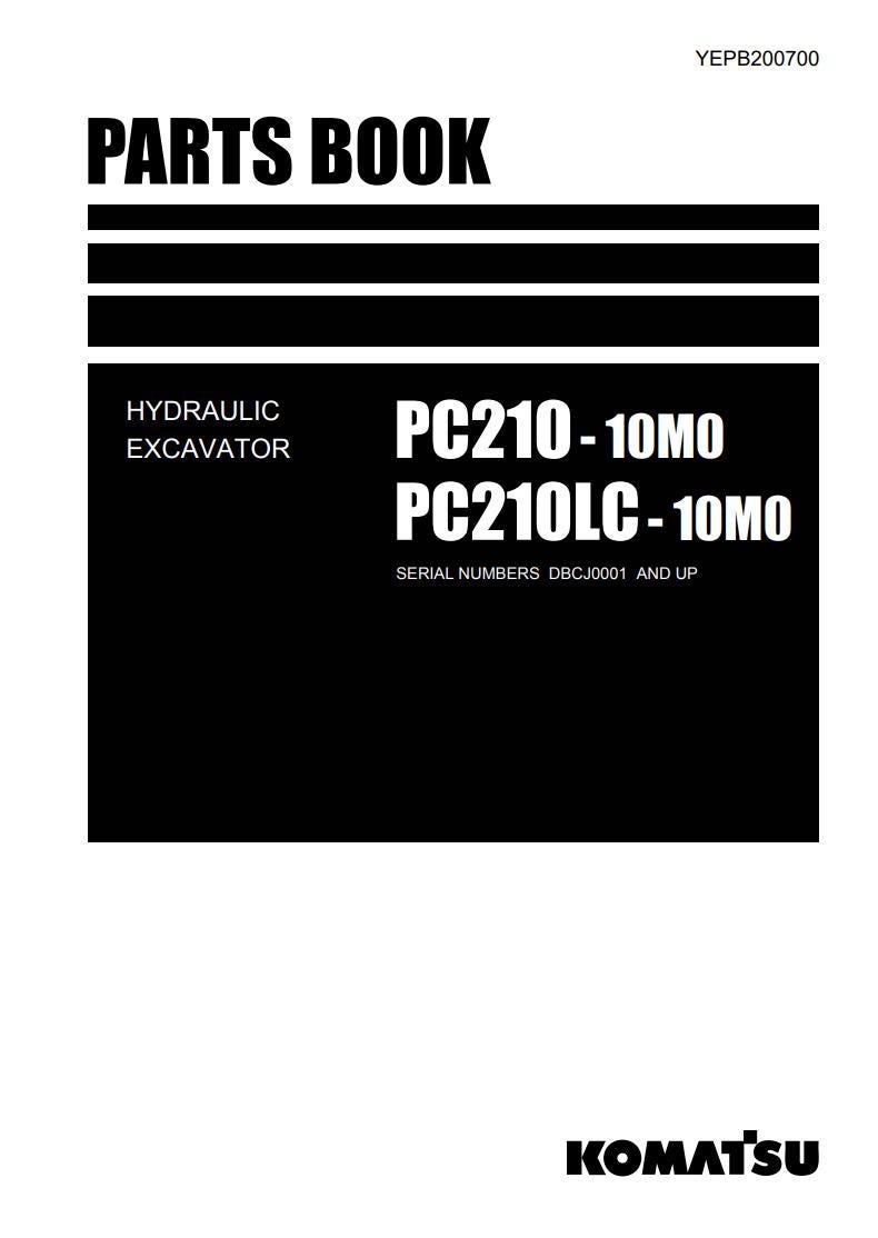 Komatsu PC210-10M0, PC210LC-10M0 Parts Book – Illustrated Parts