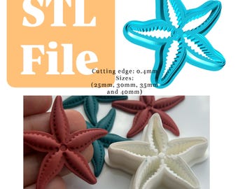 Starfish polymer clay cutter ( digital file), STL file