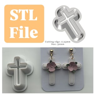 Easter cross polymer clay cutter (Digital STL file)