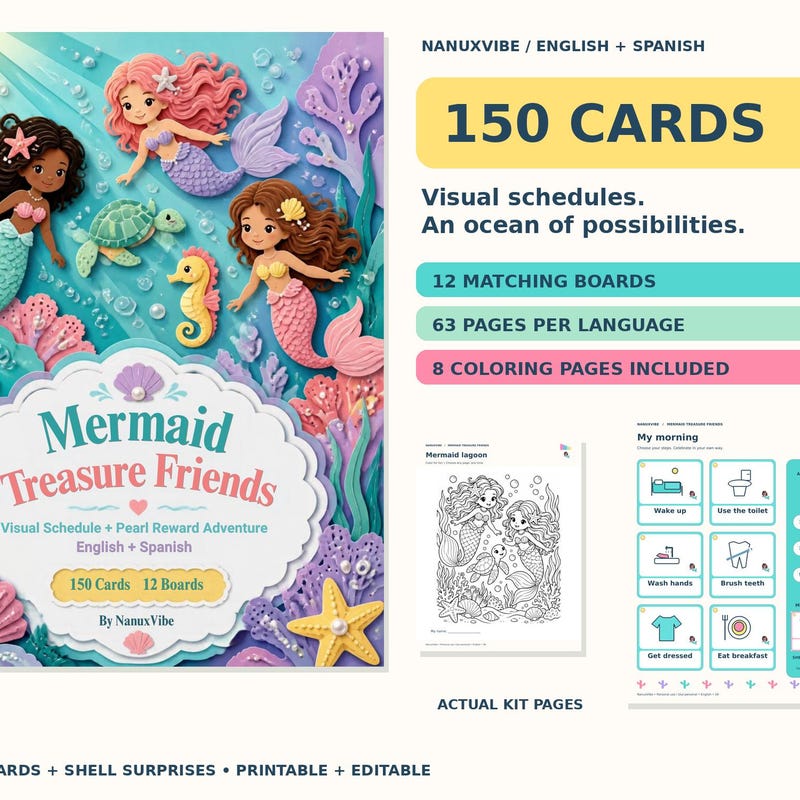 Mermaid Visual Schedule - Etsy