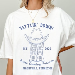 Stessa maglietta da addio al nubilato Cowboy Forever Comfort Colors, maglietta per festa da cowgirl di Nashville