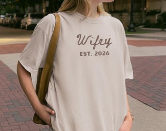 Camisa personalizada con colores reconfortantes para esposa, regalo para despedida de soltera