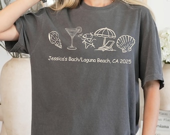 Custom Beach Bachelorette Comfort Colors Tee, Destination Wedding