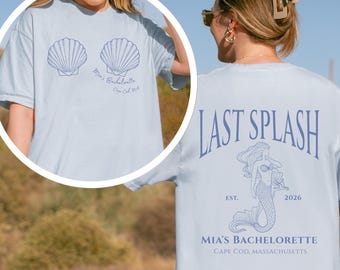 Last Splash Bachelorette Shirt, Custom Mermaid Bach Party Tee, Beach Seashell Bride Shirt, Coastal Bridesmaid Gift, Comfort Colors