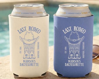 Last Rodeo Bachelorette Can Cooler, Personalized Western Cowgirl Bach Party Favor
