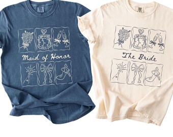 The Bride, Maid of Honor Personalized Comfort Colors Shirt