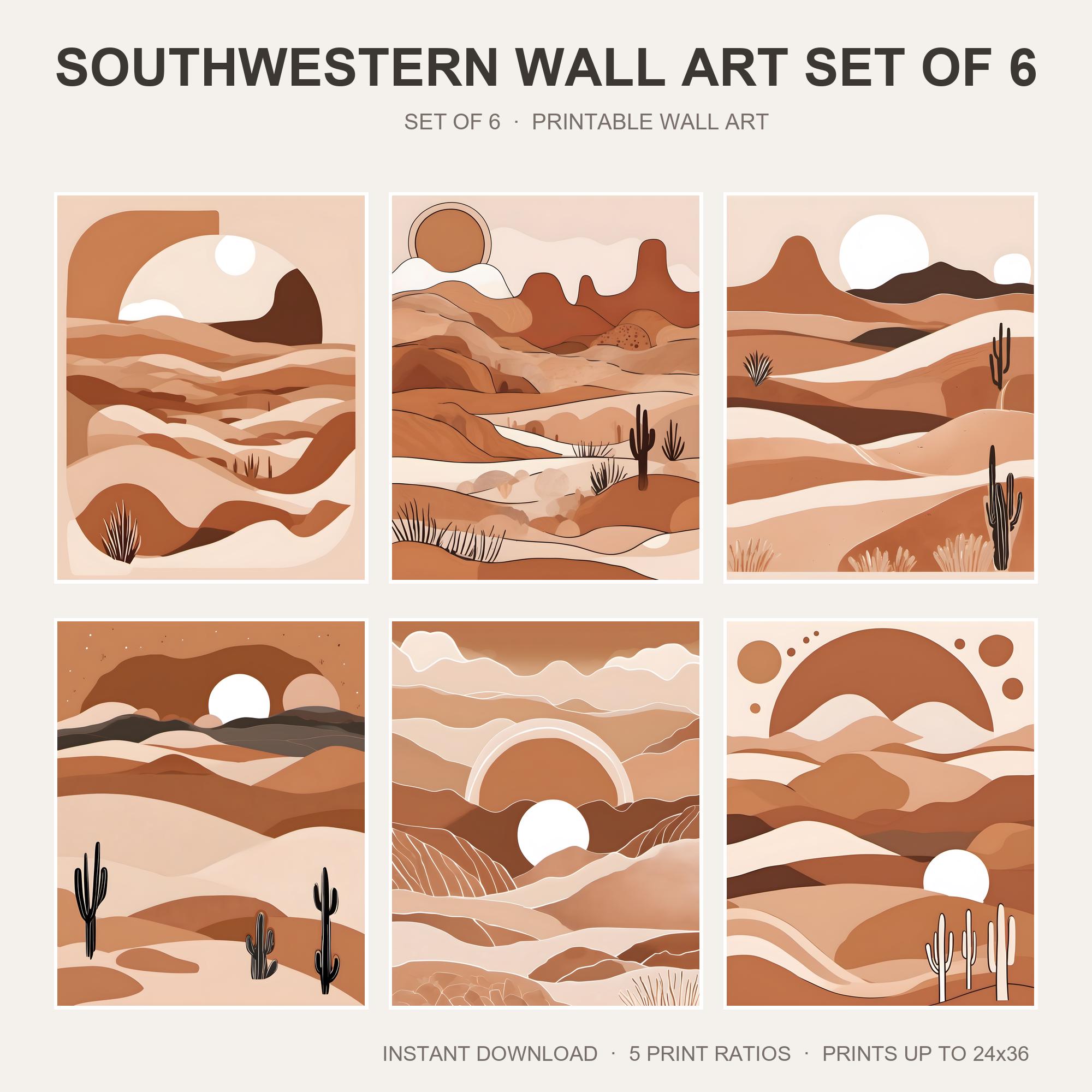 Southwestern Wall Art Set of 6