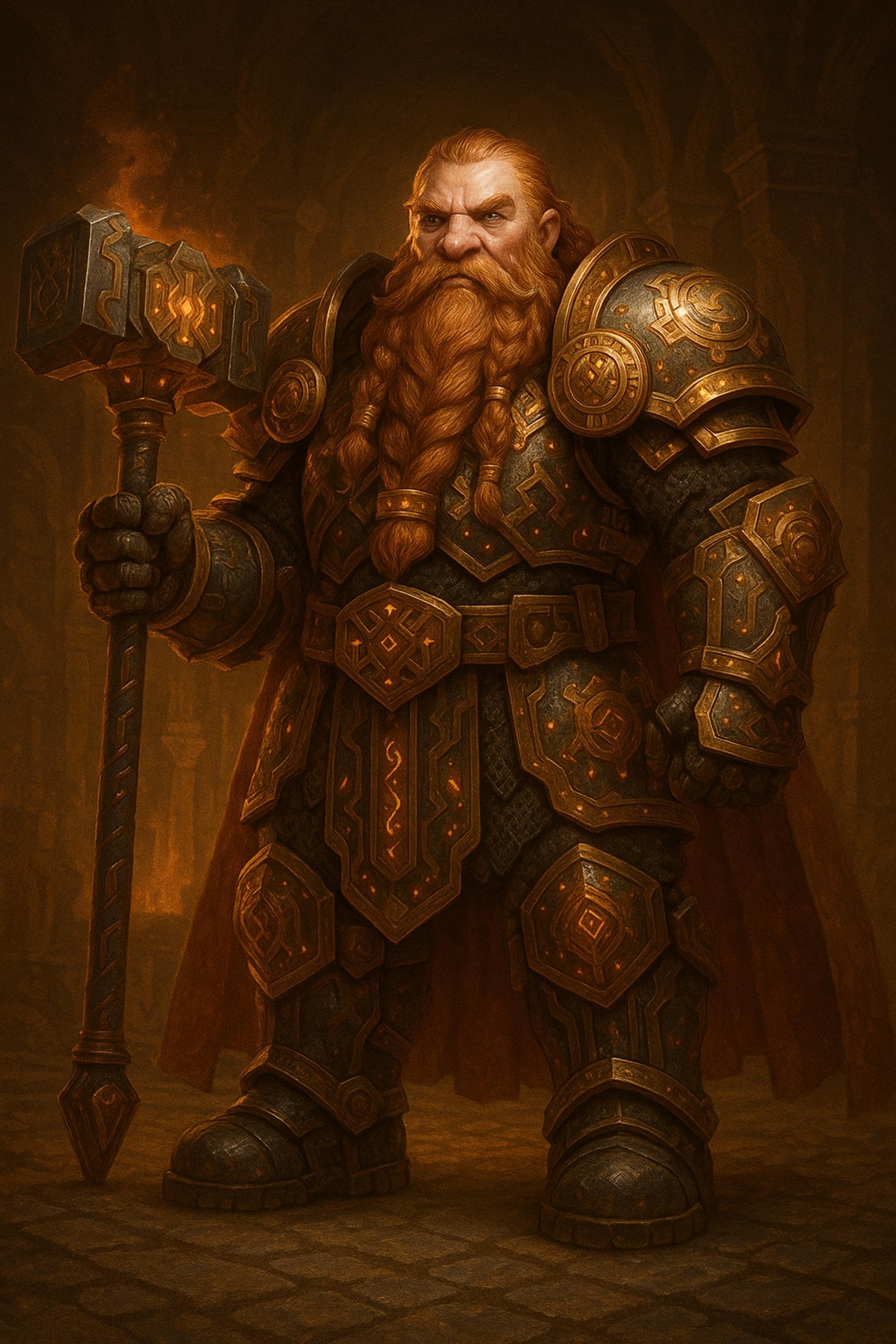 Dwarf King Fantasy Wall Art Printable, Warrior Forge Hammer Print, DnD Character Art Digital Download, Game Room Decor
