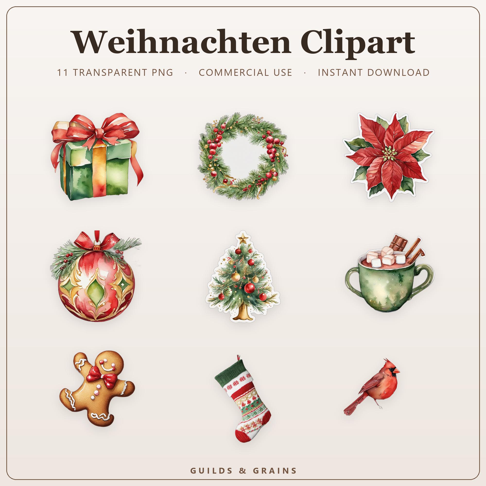 Weihnachten Clipart PNG Bundle