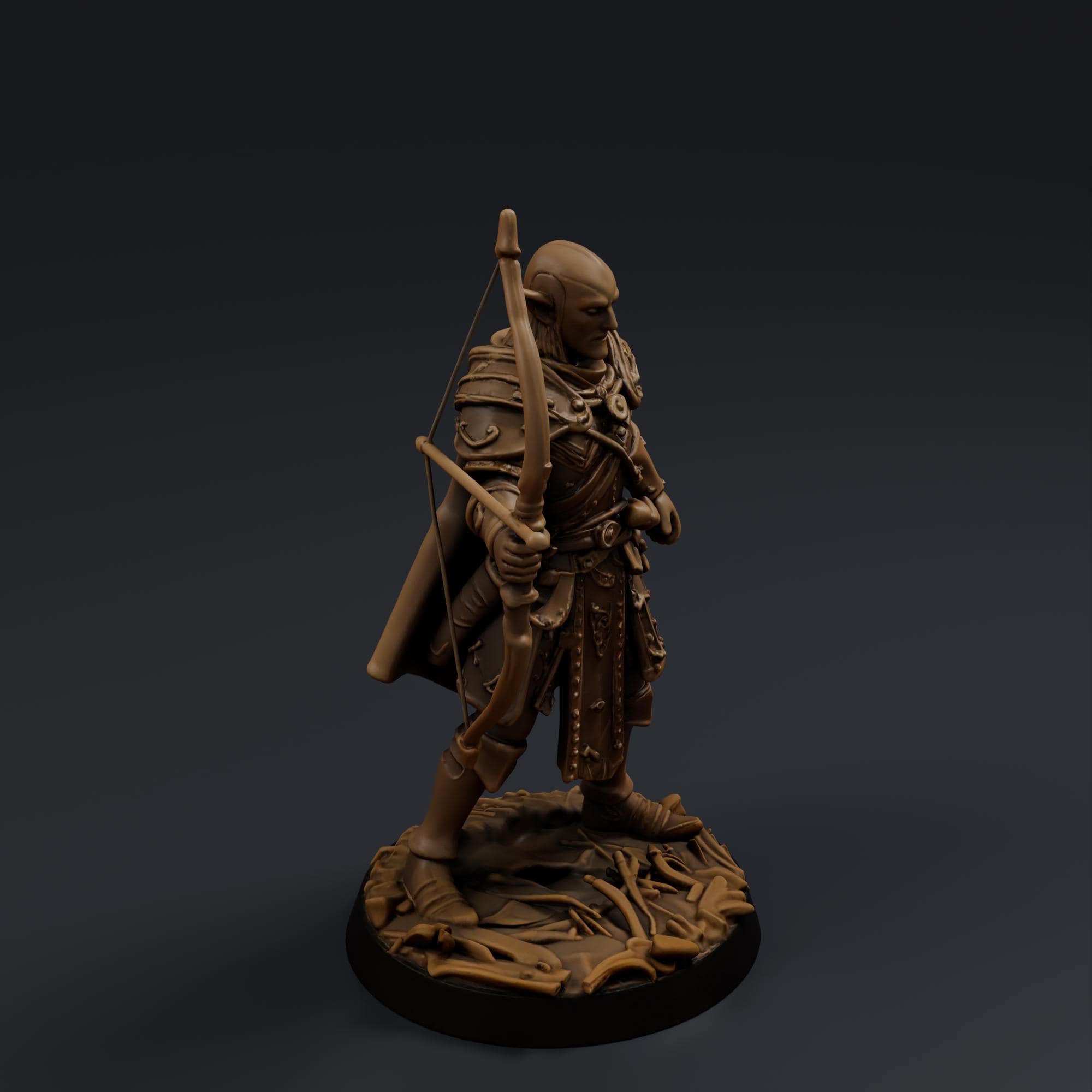 Wood Elf Archer 3 STL File - Fantasy Tabletop Miniature 28mm Wargaming 3D Print