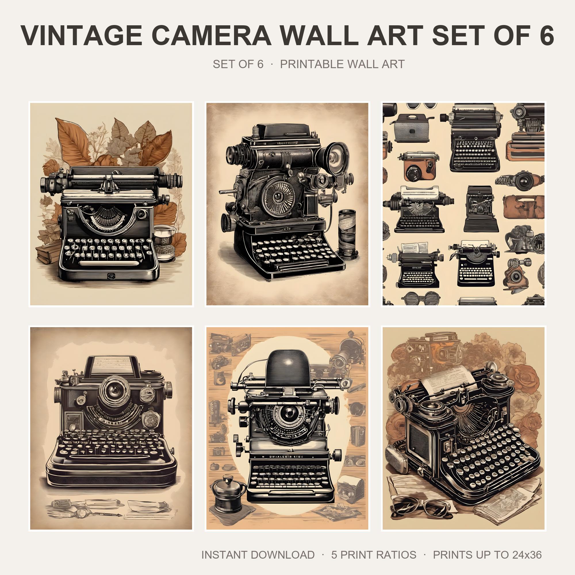Vintage Camera Wall Art Set of 6
